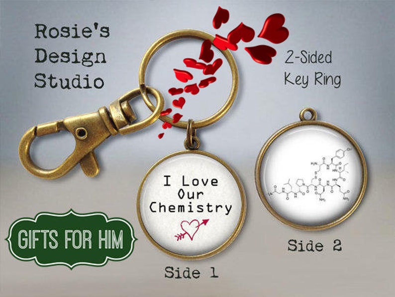 Oxytocin Necklace Oxytocin I love our Chemistry Keychain Oxytocin Jewelry Love Hormone Valentines Day Gift