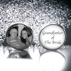 GRANDFATHER of the BRIDE Cufflinks - Photo Cuff Links - Cuff Links - Father of the bride gift - Wedding Cufflinks