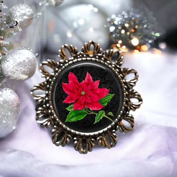 Poinsettia brooch sale