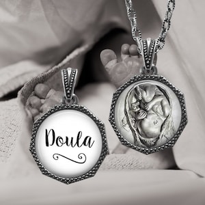 Doula Necklace - Birth Doula Pendant - Midwife Necklace - Doula Thank You Gift - Birthing Coach - Baby In Utero - Midwifery - Doula Jewelry