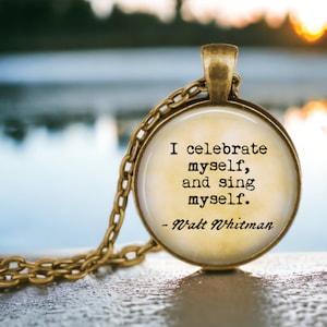 Walt Whitman Quote Necklace: Inspirational Poetry Gift - Etsy