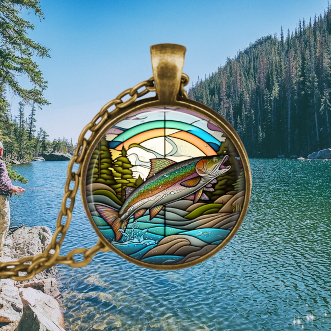 Rainbow Trout Necklace Wildlife Lover Gifts Fish Jewelry Fishing Gifts Great Northwest USA Gifts