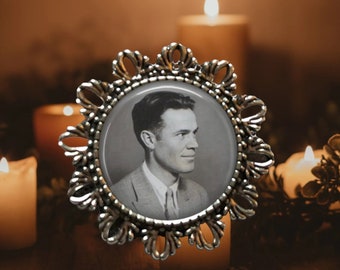 Custom Photo Memorial Brooch: Keepsake Tribute Pin