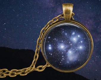 Pleiades Star Cluster - Star Pendant - Pleiades Pendant Necklace - Astronomy - Heavens - Seven Sisters - 7 Sisters Constellation - Celestial