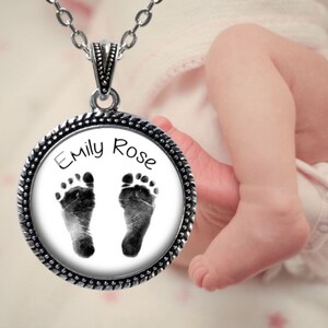 Baby Footprint Necklace - YOUR Baby&#39;s Footprint - Best Baby Footprint Jewelry - New Parents Gift - Baby Loss Jewelry