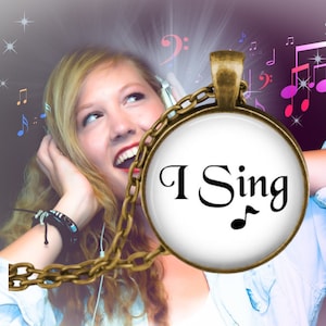 I Sing Jewelry Music Jewelry Gift for Singer Chorus Singer Singer Necklace Singing Gifts Music Teacher Gift Choir Gift image 1