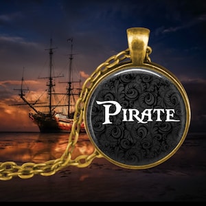Pirate Pendant - Pirate Necklace - Pirate Wedding - Lady Pirate - Yo Ho Yo Ho - Pirate Jewelry - Swashbuckler - Funny Boating Gift