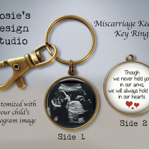 Miscarriage Keepsake Keychain Your Baby's SONOGRAM Ultrasound Double Sided Key Ring Baby Sonogram Jewelry Baby Memorial Jewelry image 2