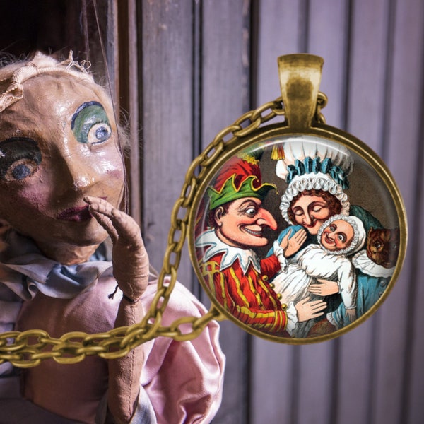 Punch and Judy with Baby - British History - Puppet Show - Punchinello - Slapstick - Marionette - Italian History