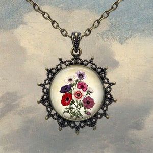 ANEMONE Flower Necklace - Gardening Gifts - Gardener Gifts - Garden Lover Gift - Springtime Gifts for Her - Nature Lover Gift - Windflower