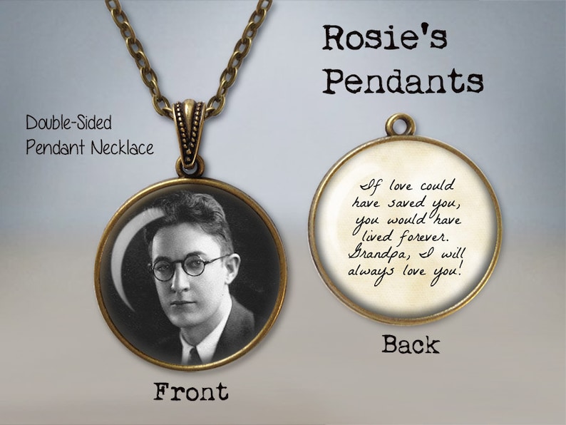 LOVED ONE Memorial Keepsake Reversible Doublesided Pendant Etsy