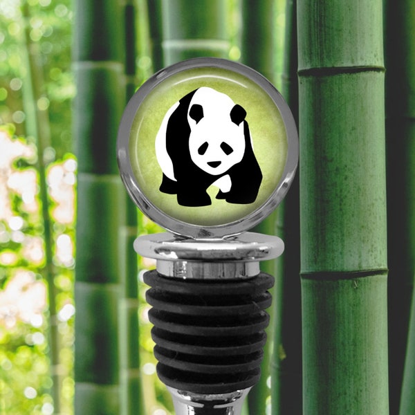 PANDA Wine STOPPER - Chinese Panda - Gifts for Him - Giant Panda - Wildlife Lover Gift - Black and White Bear