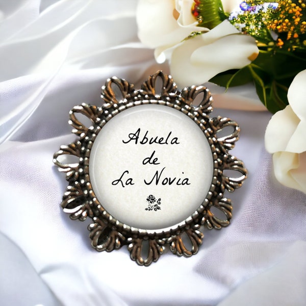 Abuela de La Novia Broche - Joyeria de la Boda - Abuela del Novio Regalo - Hispanic Wedding Gifts - Grandmother Pin - Abuelita Gift