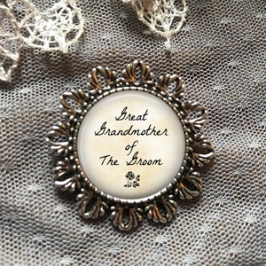 Grandmother or Great Grandmother of the Bride or Groom BROOCH Wedding Jewelry Gift for Wedding Relatives Bride Grandpa Pin Abuela image 2