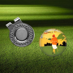 Golf Ball Marker - Golf Gift for Her - Woman Golfball Marker - Golf Hat Clip - Vintage Golf Ball - Lady Golfer Gift - Daughter Gift - Mom