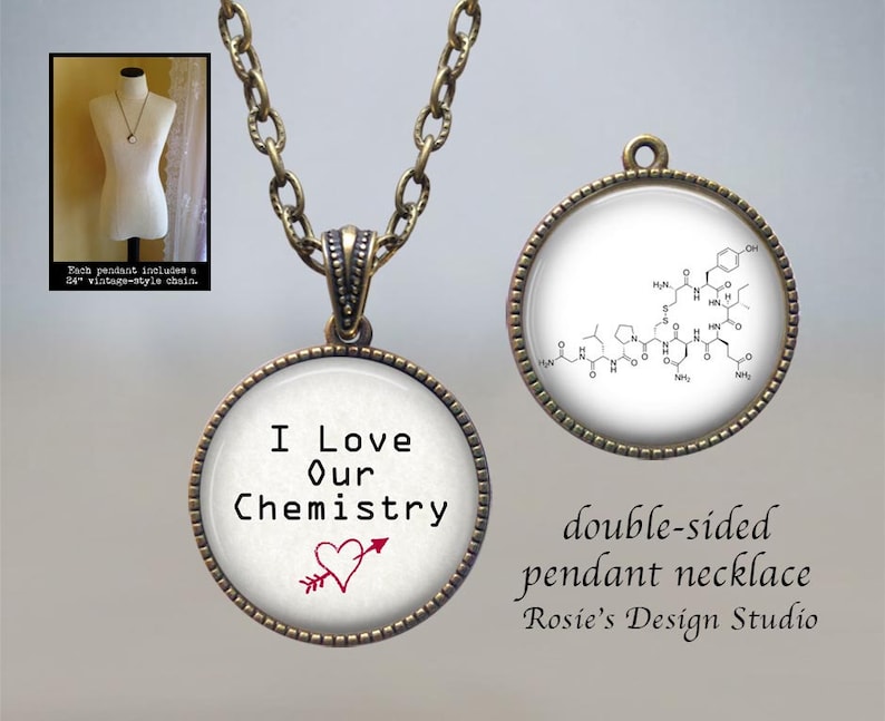 Oxytocin Necklace Oxytocin I love our Chemistry Keychain Oxytocin Jewelry Love Hormone Valentines Day Gift