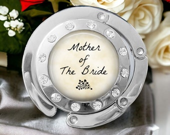 Mother of the Bride or Groom Purse Holder - Wedding Handbag Hanger - Tote Bag Hook - Rhinestone Purse Hook - Wedding Favor - Bridal Gift