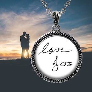 Handwriting Necklace Handwriting Jewelry Signature Jewelry Cursive Necklace Handwriting Pendant Handwriting Gift image 1