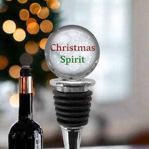 Christmas Spirit Wine Bottle STOPPER - Christmas Wine Stopper - Holiday Wine Gift - Hostess Christmas Gift - Wine Hostess - Secret Santa