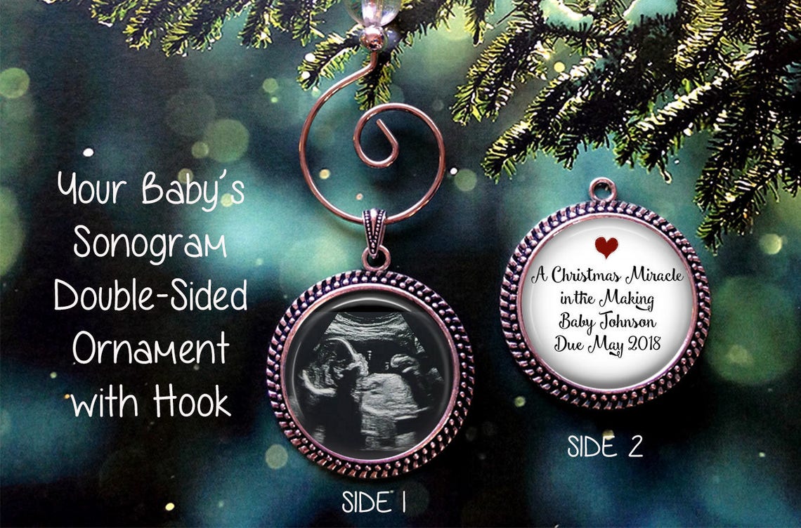 Baby Sonogram Christmas Ornament Baby Reveal Ornament Etsy