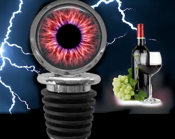 WINE STOPPER - Human Eye Bottle Stopper - Wine Lover Gift - Red Eyes - Halloween Barware - Optometrist Gift - Opthomology - Eye Doctor