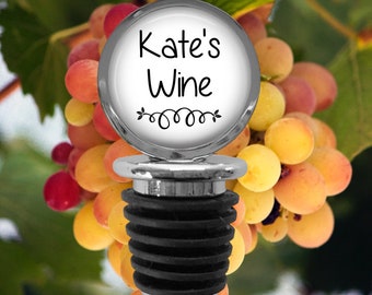 Personalized Wine Bottle Stopper: Custom Name Gift