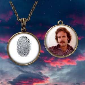 Custom Fingerprint Photo Pendant Necklace: Personalized Memorial Jewelry