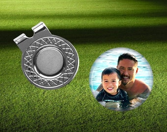 Custom Photo Golf Ball Marker & Hat Clip Set: Personalized Golfer Gift