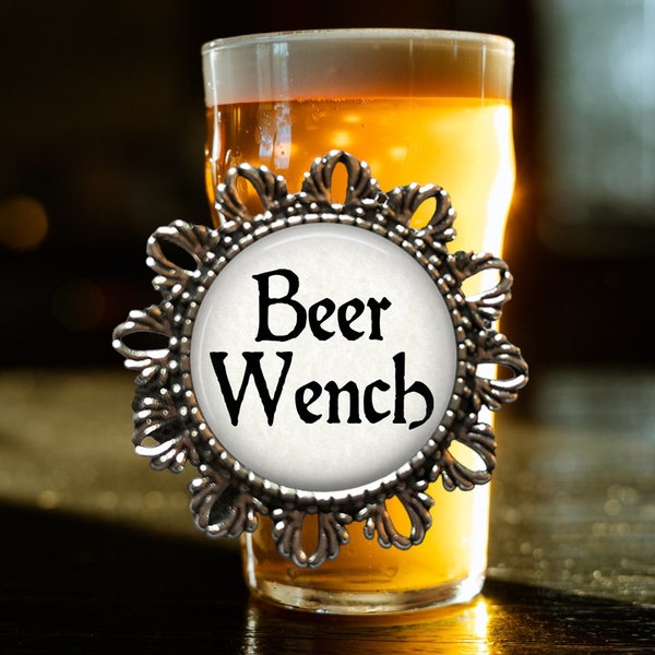 BEER WENCH Brooch Pin - Oktoberfest Jewelry - Octoberfest - Barkeep Gift - Bartender Badge - Beer Lover Gifts for Her - Waiter - Waitress