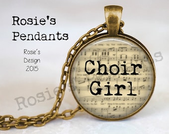 CHOIR GIRL Music Jewelry - Singing Jewelry - Gift for Singer - Choir Gift - Singer Pendant - Singer Necklace - Sheet Music Jewelry