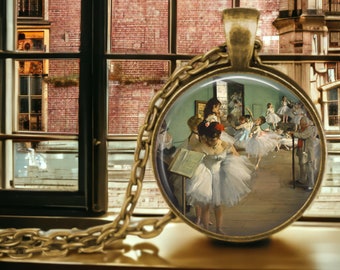 Degas Ballet Pendant Necklace: The Dance Class, Classic Art Jewelry