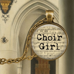 CHOIR GIRL Music Jewelry - Singing Jewelry - Gift for Singer - Choir Gift - Singer Pendant - Singer Necklace - Sheet Music - Church Git