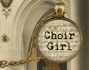 CHOIR GIRL Music Jewelry - Singing Jewelry - Gift for Singer - Choir Gift - Singer Pendant - Singer Necklace - Sheet Music - Church Git