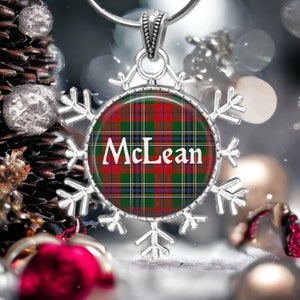 Mini Snowflake Family Tartan Christmas Ornament - Small Ornaments - Personalized Ornament - Tabletop Tree Ornaments - Heraldry - Custom Gift