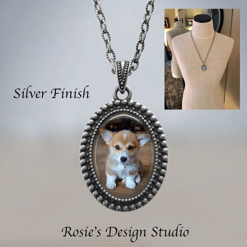 Pet Portrait Necklace Pet Picture Pendant Personalized Etsy
