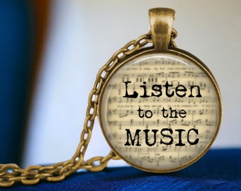 Listen to the Music Jewelry - Gift for Singer - Chorus - Singer Pendant - Singer Necklace - Classical Music Pendant Necklace