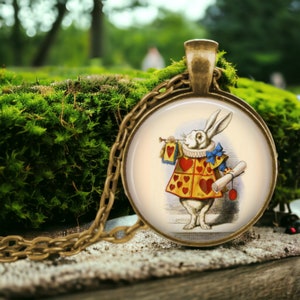 The White Rabbit with Coronet - Alice in Wonderland Jewellery - White Rabbit Hearts - Coronet - Through Looking Glass - Literary Character