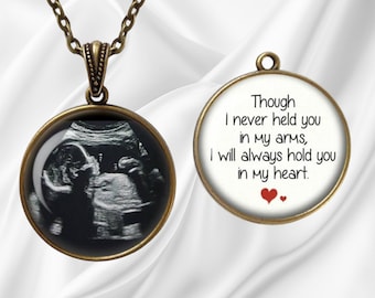 Sonogram Keepsake Pendant Necklace: Baby Memorial Jewelry