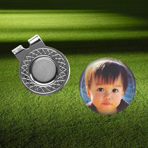 Photo Golf Ball Marker and Hat Clip Set - Custom Golfball Marker - Your Photo Golf Ball Marker - Gift for golfer - Golfing Mom Gift