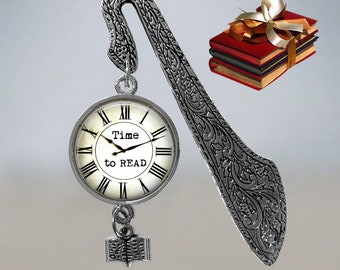 TIME TO READ Bookmark - Gift for Reader - Clock Face Bookmark - Reading Gifts - Teacher Gifts - Book Mark - Book Lover Gifts - Literature