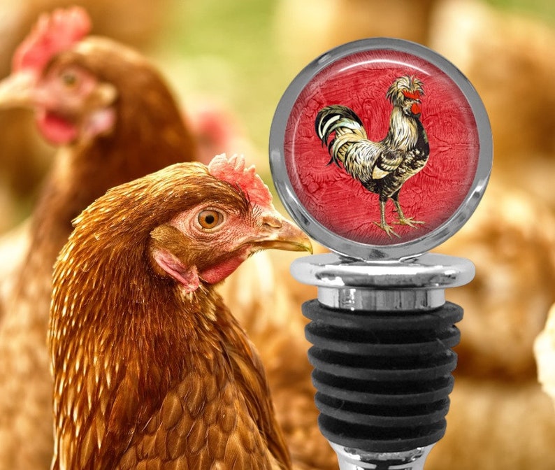 RosiesDesignStudio Houdan Rooster Wine Stopper - Thumbnail 2