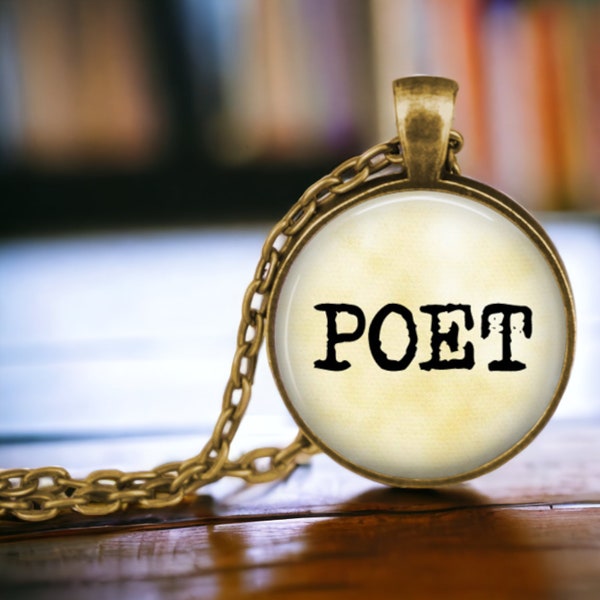 POET Necklace - Poet Pendant ~ Poetry Jewelry - Gift for Poet - Gift for Writer - Literary Necklace - Bookish Gift - Writing - Word Charm