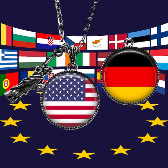 Dual Country Flags Necklace: Heritage Pride Jewelry