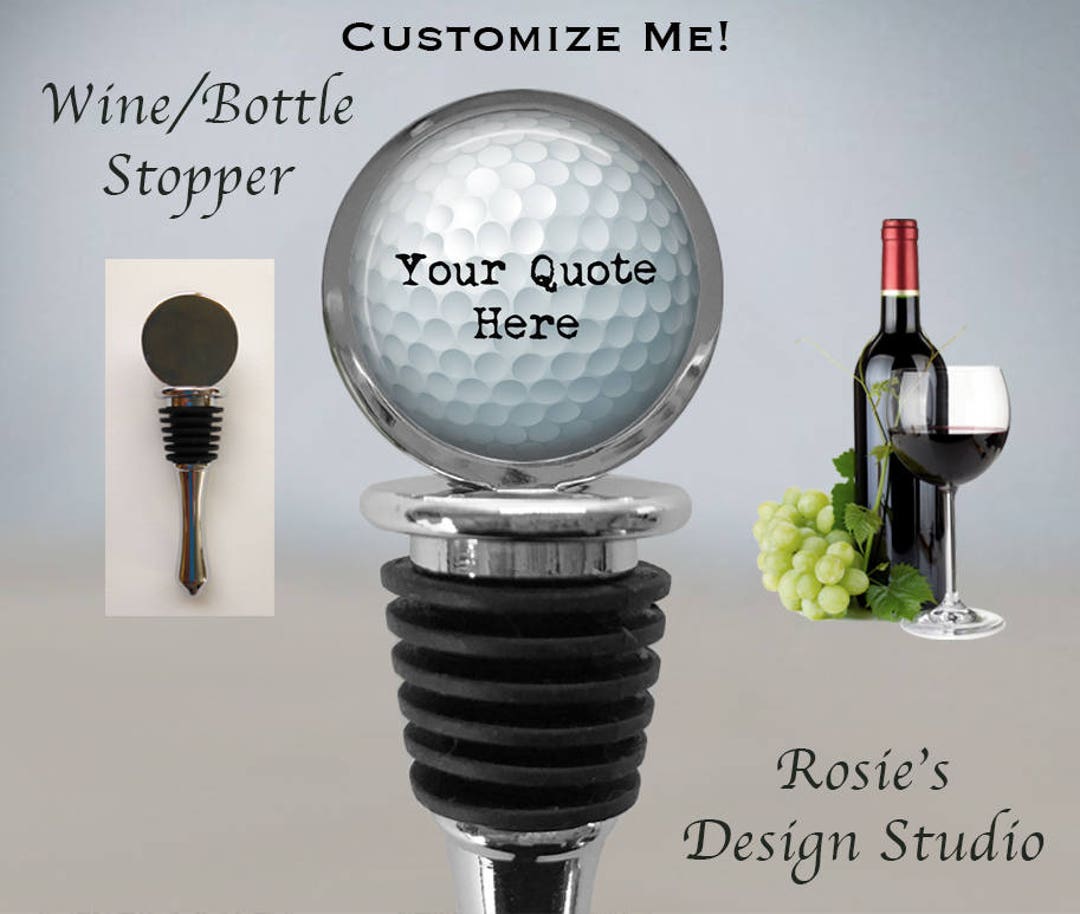 Golf Ball Wine Stopper Golfing Wine Stopper Custom Golfer Etsy