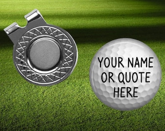 NAME Golf Ball Marker and Hat Clip Set - Customized Golfball Marker - Custom Golfing Gift - Gift for golfer - Personalized Golfing Gift