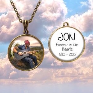 PHOTO Memorial Necklace Keepsake - Child Remembrance - Memorial Necklace - Loss of Loved One - Friend Memorial Remembrance - Loss of Friend