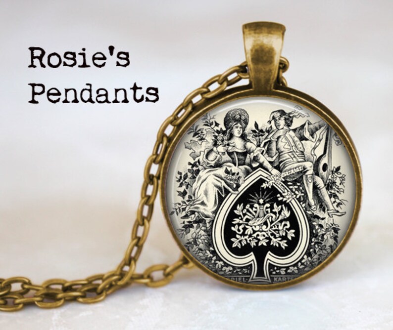 Playing Card Jewelry Pendant Necklace Vintage Playing Card Etsy
