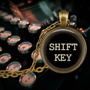 Typewriter Shift Key Pendant - Typewriter Pendant - Typewriter Key Jewelry - Gift for Writer - Old School Jewelry