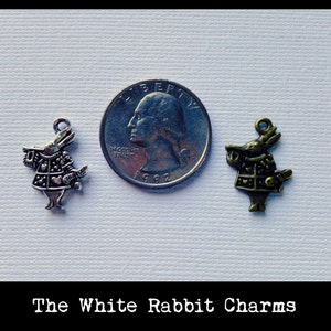 White Rabbit I'm Late Pendant Necklace White Rabbit Jewelry Alice's White Rabbit Ears and Whiskers image 2