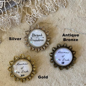 Grandmother or Great Grandmother of the Bride or Groom BROOCH Wedding Jewelry Gift for Wedding Relatives Bride Grandpa Pin Abuela image 6